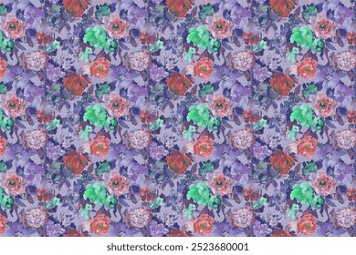 a beautiful floral pattern for textile , all digital print . 