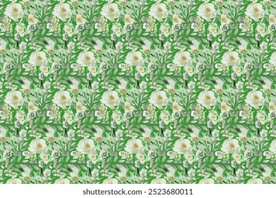 a beautiful floral pattern for textile , all digital print . 