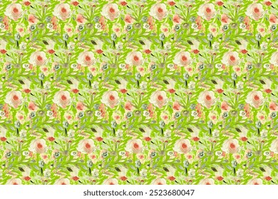 a beautiful floral pattern for textile , all digital print . 