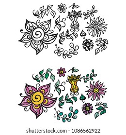 Beautiful floral pattern. Vector illustration
