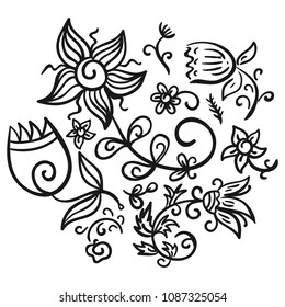 Beautiful floral pattern. Vector illustration