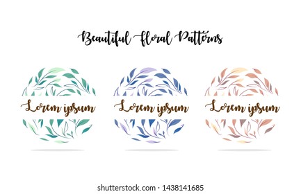 Beautiful floral pattrns collection on white background. Vector illustration.