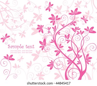 Beautiful floral pink card