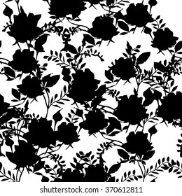 Floral Silhouette Pattern On White Background Stock Vector (Royalty