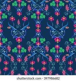 beautiful floral print design textiles illustration. ornament floral pattern. flowers seamless.