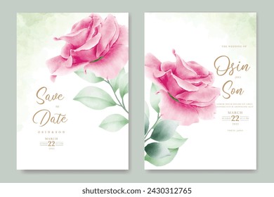 beautiful floral rose wedding card design
