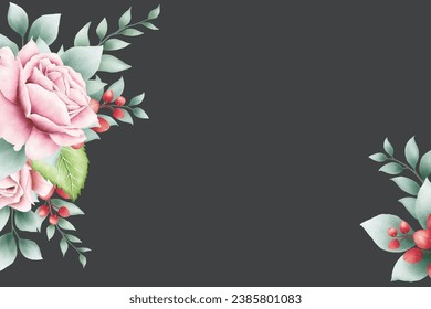 beautiful floral roses background watercolor