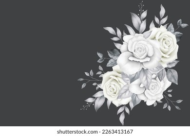 Beautiful Floral Roses Boquet watercolor