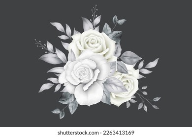 Beautiful Floral Roses Boquet watercolor