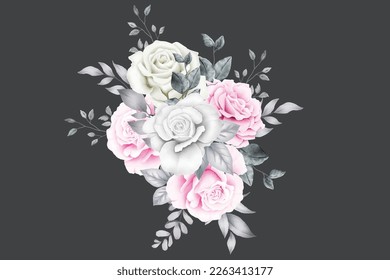 Beautiful Floral Roses Boquet watercolor