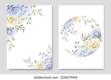 Beautiful Floral Roses Flowers Wedding Invitation Card template