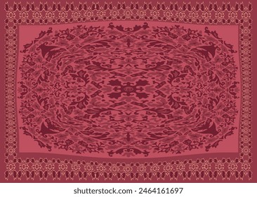 Beautiful floral and rustic scarf design pattern. Hijab fashion. Paisley pattern in patchwork style. Ethnic and tribal motifs. handwork.