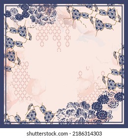 Beautiful Floral Scarf Design for accessories Hijab, kerchief, bandana, fabric, fashion, shawl, and wallpaper