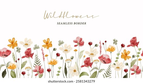 beautiful floral seamless border background