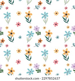 beautiful floral seamless pattern. floral pattern background. simple floral pattern design.