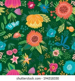 Beautiful floral seamless pattern. Bright illustration, can be used for creating card, invitation card for wedding,wallpaper and textile.