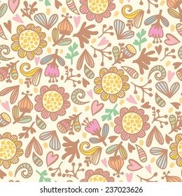 Beautiful floral seamless pattern. Bright illustration, can be used for creating card, invitation card for wedding,wallpaper and textile.