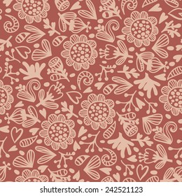 Beautiful floral seamless pattern. Bright illustration, can be used for creating card, invitation card for wedding,wallpaper and textile.