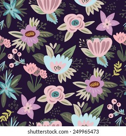 Beautiful floral seamless pattern. Bright illustration, can be used for creating card, invitation card for wedding,wallpaper and textile.