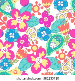 Beautiful floral seamless pattern. Bright illustration, can be used for creating card, invitation card for wedding,wallpaper and textile.