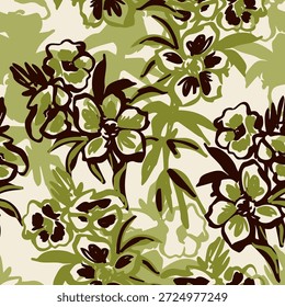 Hermoso patrón floral sin fisuras. Lindo fondo natural con flores silvestres del prado. Fondo de pantalla de flores silvestres grunge dibujado a mano. Impresión simple del Vector de la margarita para la materia textil de la primavera, diseño de la tela