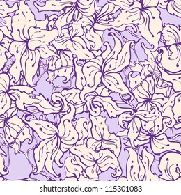 Beautiful floral seamless pattern design. Vector illustration.