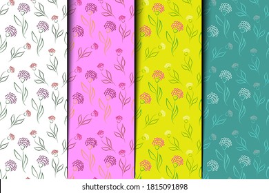 
Beautiful floral seamless pattern in different colors. Bright vector pattern.
 For convenience, all three patterns have been added to the Swatches palette.