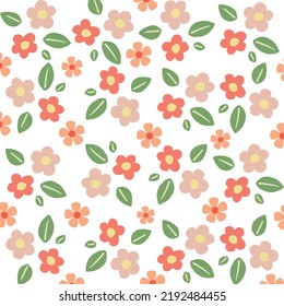 Beautiful floral seamless pattern. Flower symmetry pattern