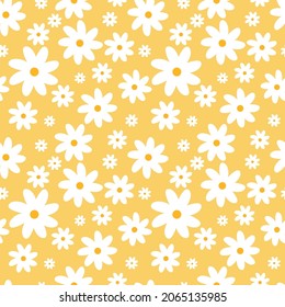 beautiful floral seamless pattern on soft yellow background