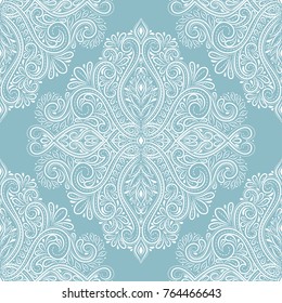 Beautiful floral seamless pattern. Ornament vector illustration, paisley elements. Traditional, Ethnic, Turkish, Indian motifs. Great for fabric and textile, wallpaper, packaging or any desired idea. 