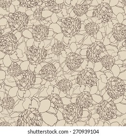 Beautiful floral seamless pattern peonies. Bright illustration, can be used for creating card, invitation card for wedding,wallpaper and textile. eps 10