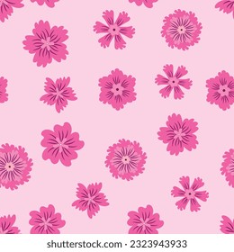 Beautiful floral seamless pattern with pink flowers. Wildflowers perfect pattern
