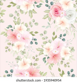 Beautiful floral seamless pattern with romantic flowers