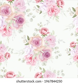 Beautiful floral seamless pattern with soft flower ornament