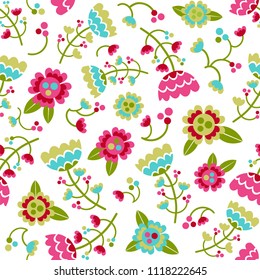 Beautiful floral seamless pattern. Vector illustration with flowers.