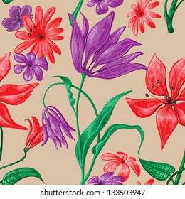 Beautiful floral seamless pattern vector