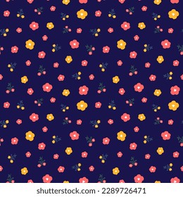 Beautiful floral seamless pattern vector. Ditsy print floral repeat pattern seamless background
