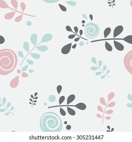 Beautiful floral seamless pattern. Vector fresh seamless pattern. Summer template for wallpaper,pattern fills, web page background, invitation card for wedding,wallpaper and textile. Pastel colors