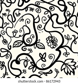 beautiful floral seamless pattern in vector