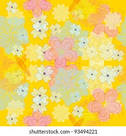 beautiful floral seamless pattern, vector background