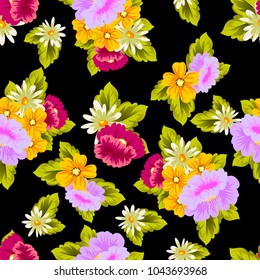 beautiful floral seamless pattern. For your greeting card design, invitation, greeting card, birthday, Valentine's day, wedding. Vector illustration