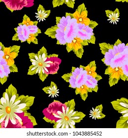 beautiful floral seamless pattern. For your greeting card design, invitation, greeting card, birthday, Valentine's day, wedding. Vector illustration