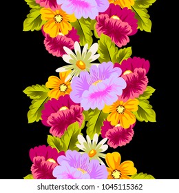 beautiful floral seamless pattern. For your greeting card design, invitation, greeting card, birthday, Valentine's day, wedding. Vector illustration