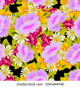 beautiful floral seamless pattern. For your greeting card design, invitation, greeting card, birthday, Valentine's day, wedding. Vector illustration