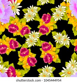 beautiful floral seamless pattern. For your greeting card design, invitation, greeting card, birthday, Valentine's day, wedding. Vector illustration