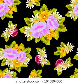 beautiful floral seamless pattern. For your greeting card design, invitation, greeting card, birthday, Valentine's day, wedding. Vector illustration
