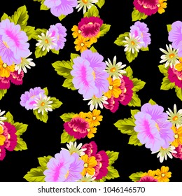 beautiful floral seamless pattern. For your greeting card design, invitation, greeting card, birthday, Valentine's day, wedding. Vector illustration