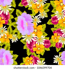 beautiful floral seamless pattern. For your greeting card design, invitation, greeting card, birthday, Valentine's day, wedding. Vector illustration