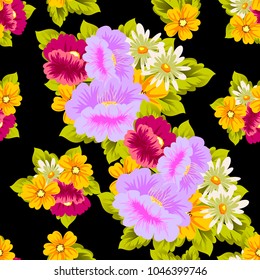 beautiful floral seamless pattern. For your greeting card design, invitation, greeting card, birthday, Valentine's day, wedding. Vector illustration