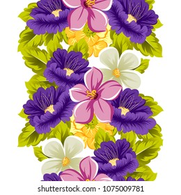 beautiful floral seamless pattern. For your fabric design, postcards, wedding invitations, birthday, Valentine's day and more. Vector illustration.